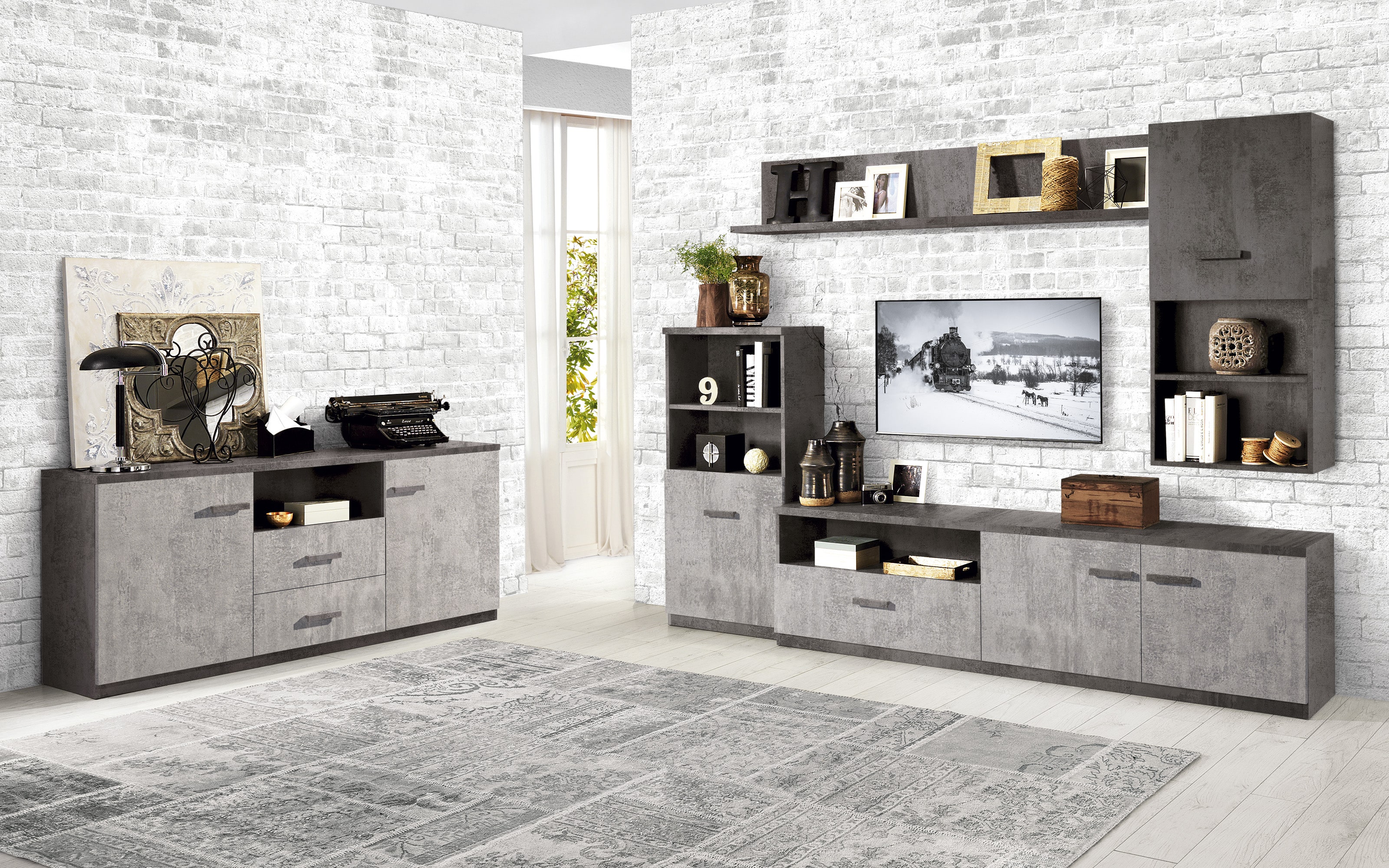 Parete Soggiorno effetto Cemento: Marte Mondo Convenienza