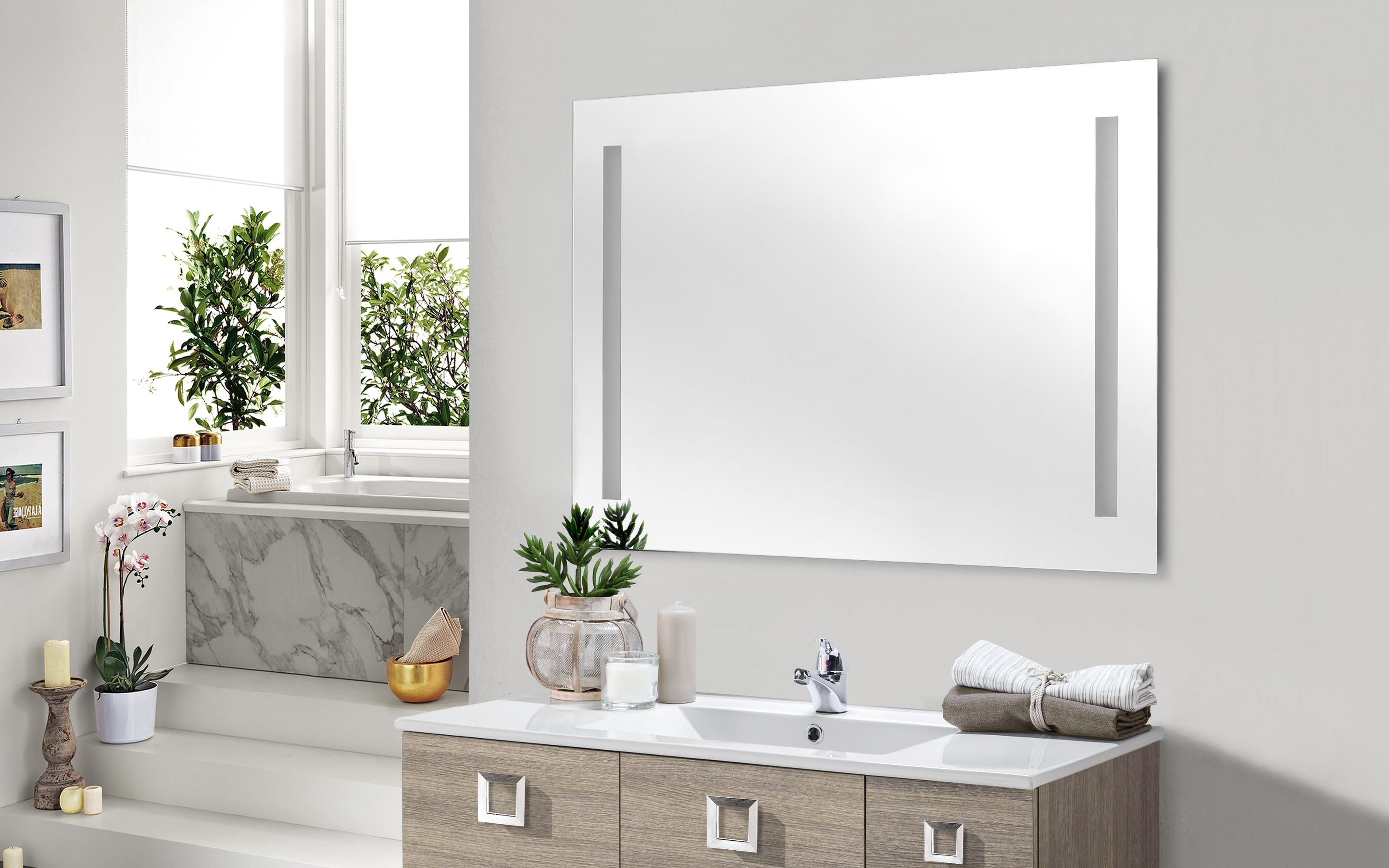 Specchio Rettangolare Senza Cornice 139,7 X 91,4 Cm - Grande Specchio Da Parete Per Bagno, Camera Da Letto, Palestra - 4