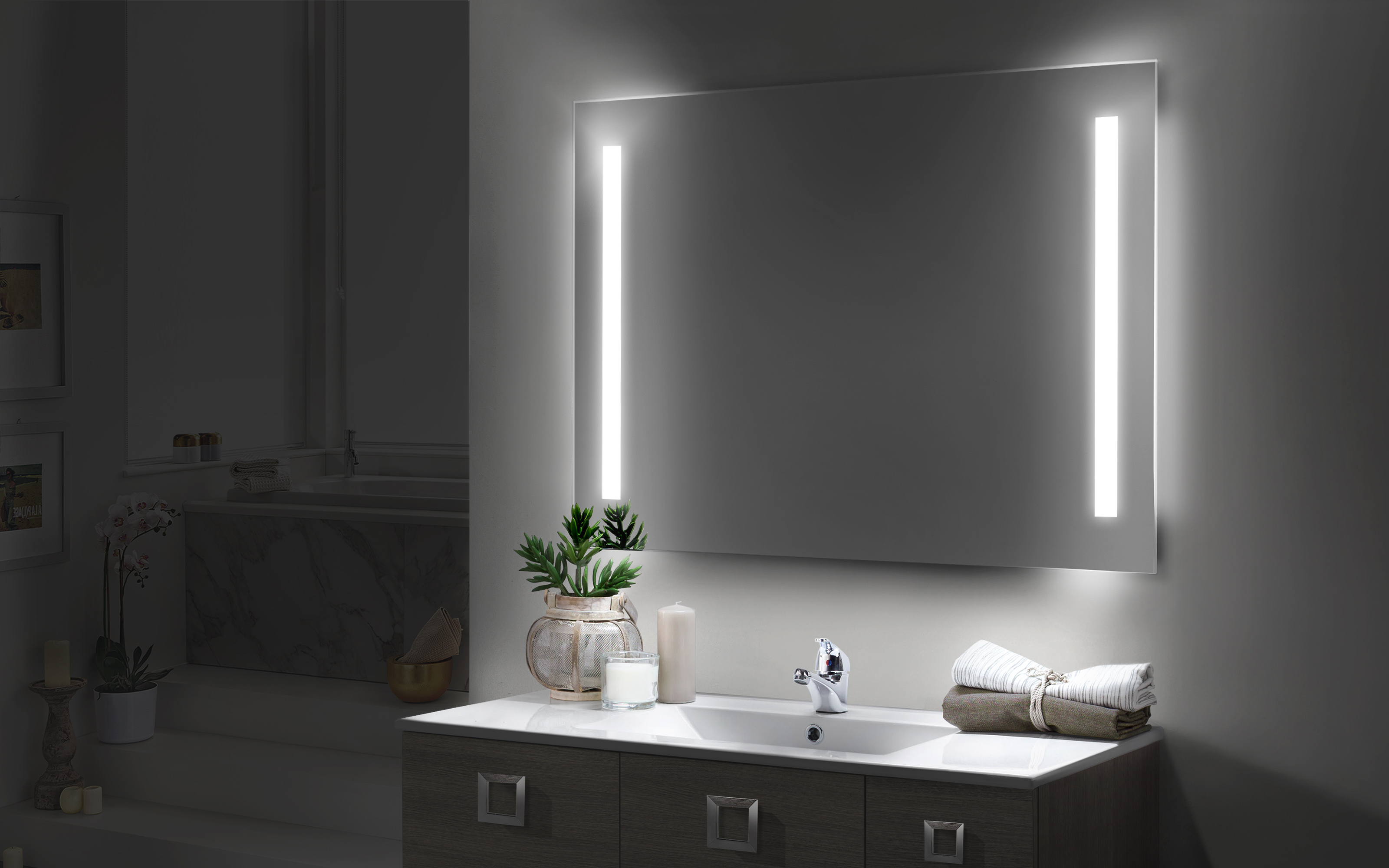 Specchio Rettangolare Senza Cornice 139,7 X 91,4 Cm - Grande Specchio Da Parete Per Bagno, Camera Da Letto, Palestra - 5