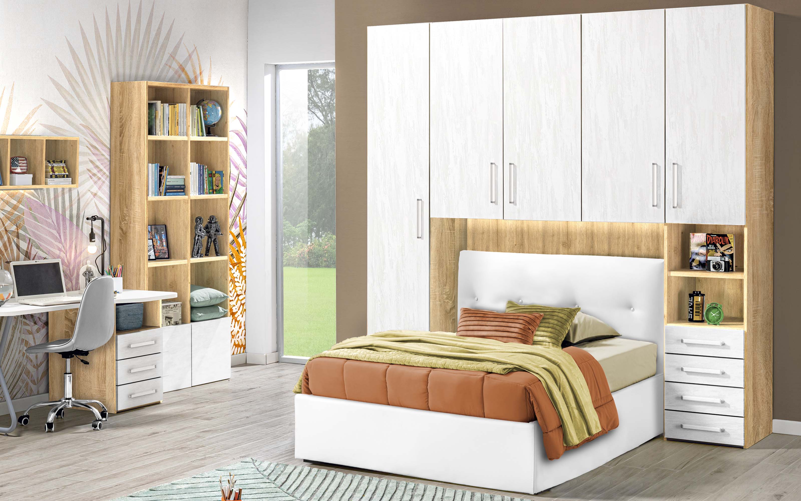 Letti Singoli Composizione Camerette Mondo Convenienza Armadio