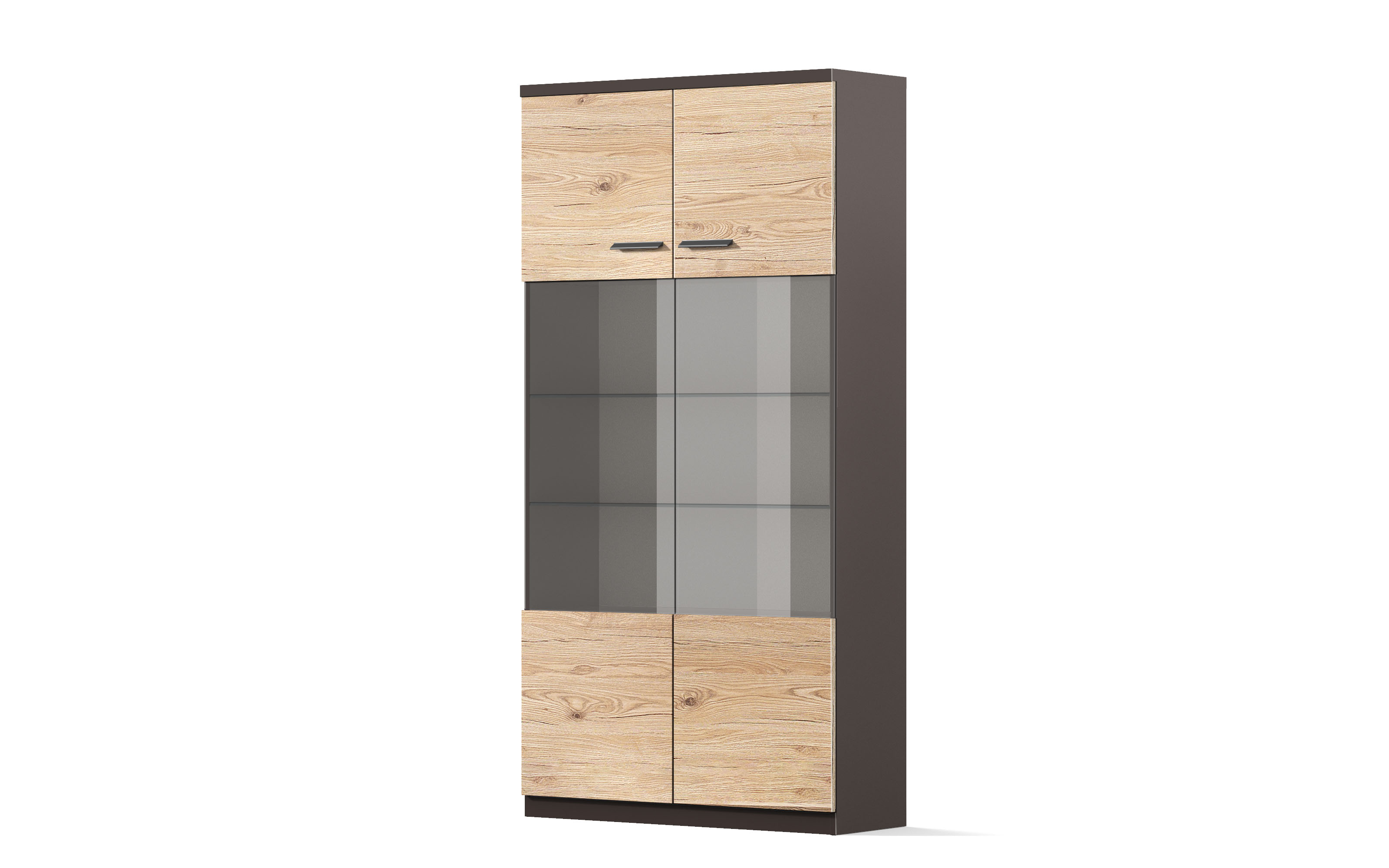 Vetrina ante con vetro vulcano, effetto rovere crudo: Skema