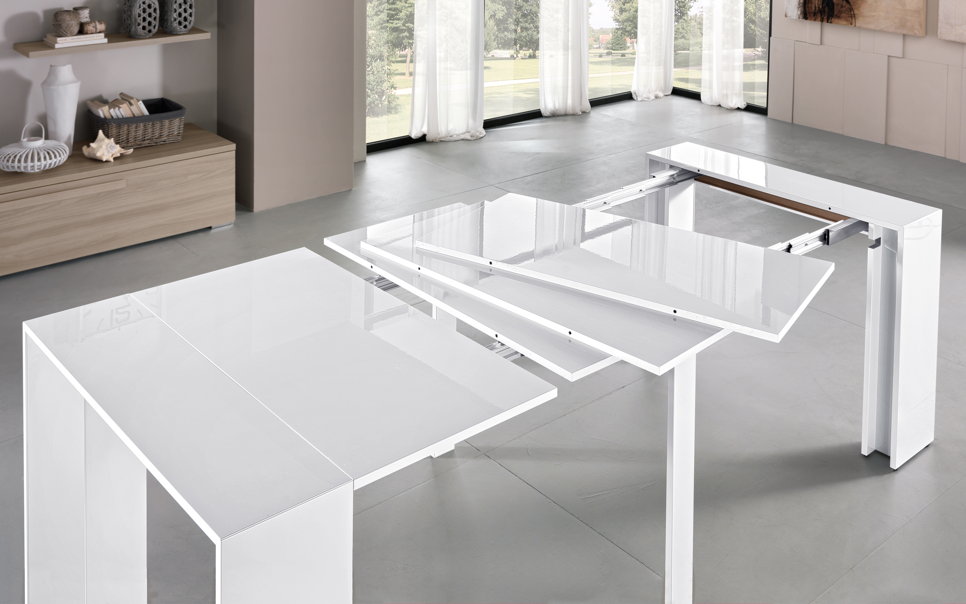Tavolo consolle allungabile bianco lucido: Prisma Mondo Convenienza