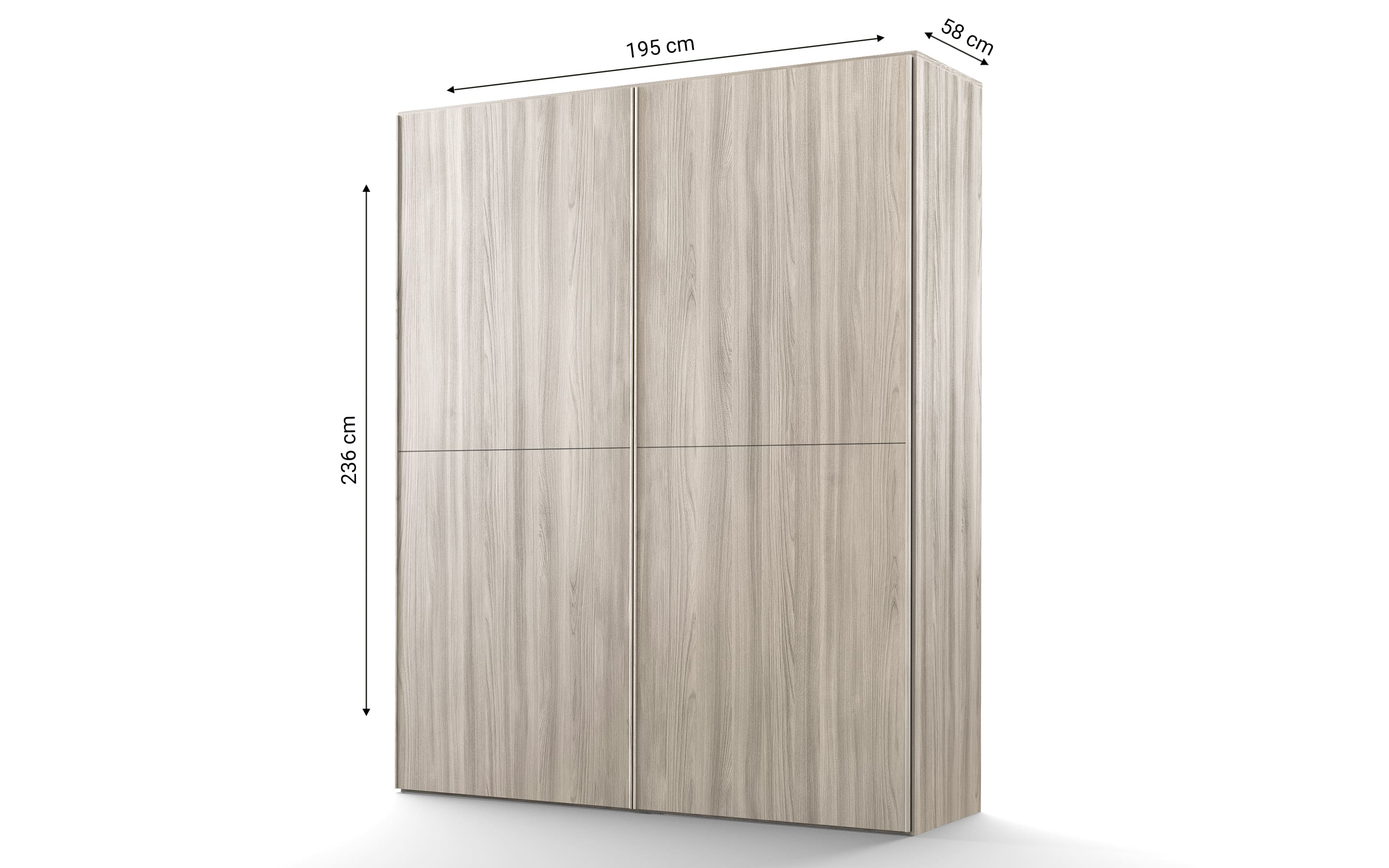 Armadio Roma 2 ad ante scorrevoli 200/120/62 2 porte (bianco/sonoma