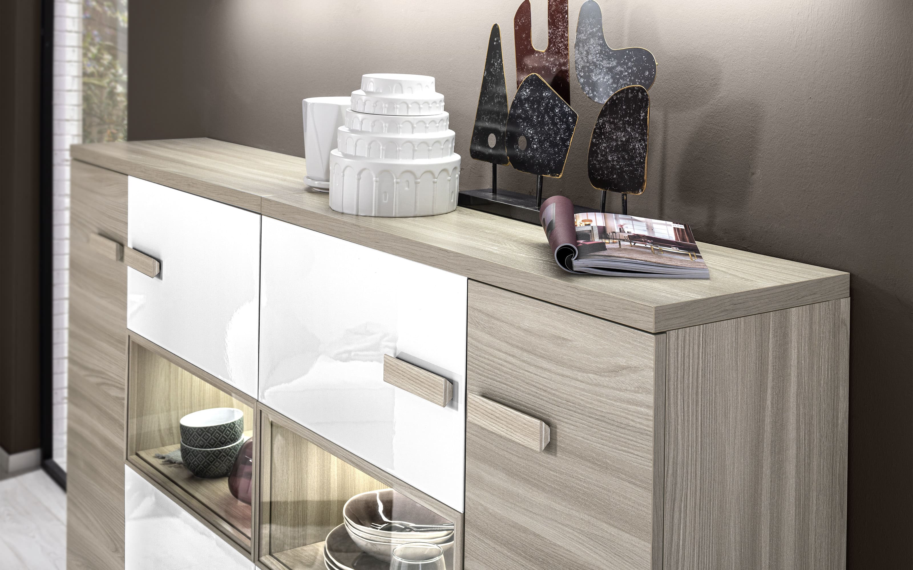 Madia Mondo Credenza Con Vetrina Mondo Convenienza Madia Mondo - Main Image