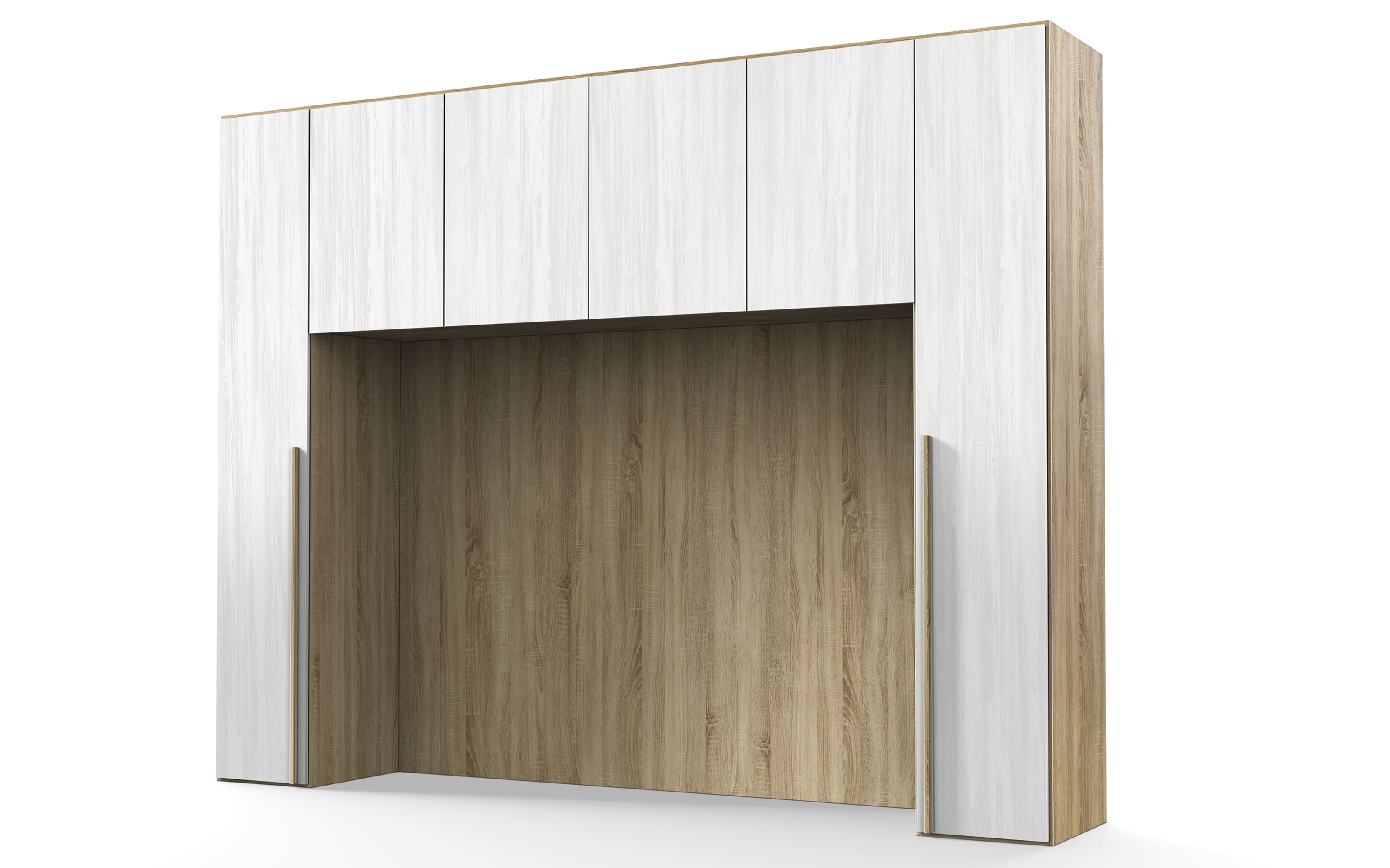 Ponte ante battenti (1+4+1) effetto rovere cadiz, bianco neve