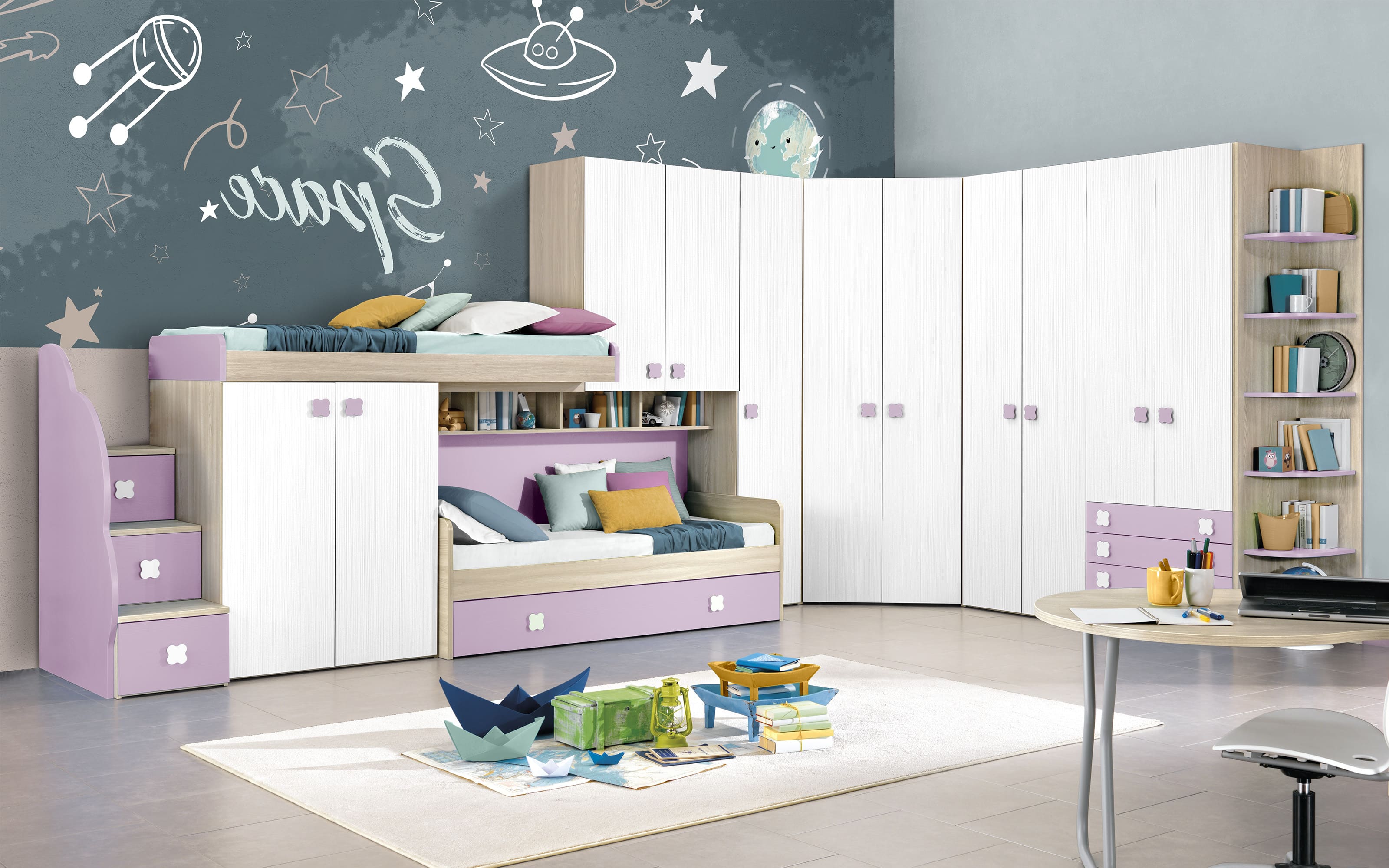 Letto Estraibile Camerette Con Tre Letti Mondo Convenienza Letto - Main Image