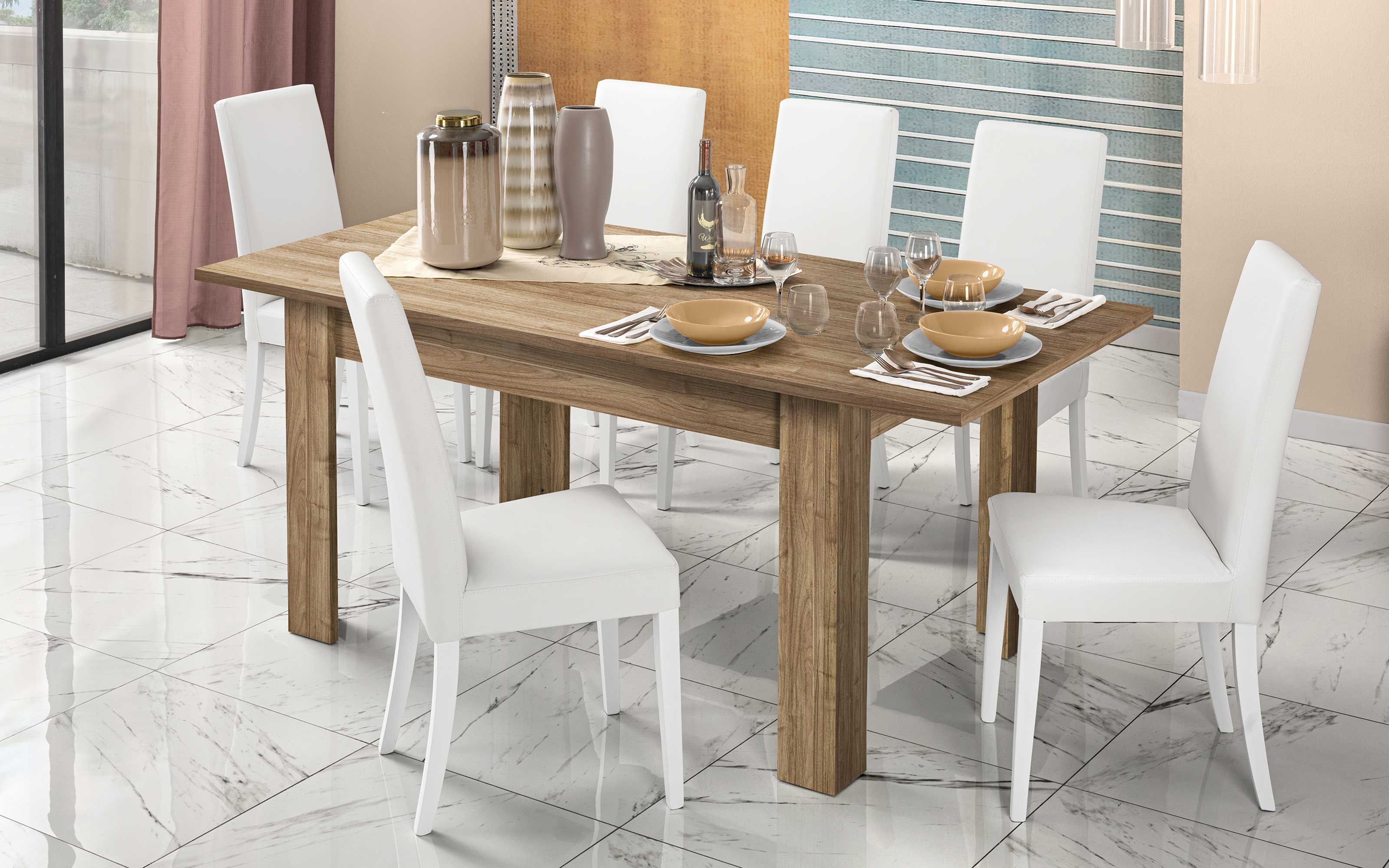 Tavolo Allungabile Sedie Color Tortora Mondo Convenienza Tavolo