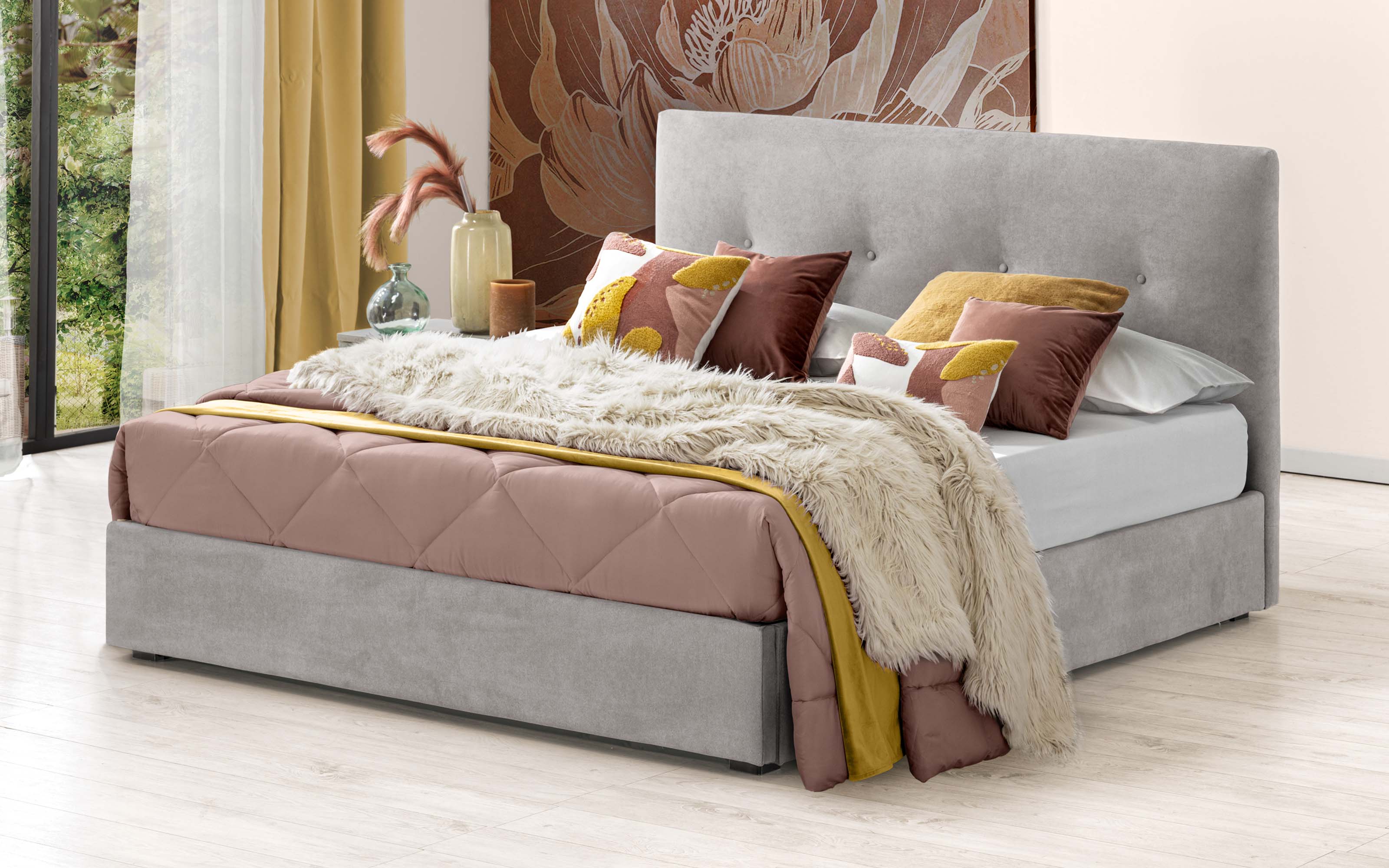 Letto Contenitore Divano Effetto Nabuk Mondo Convenienza