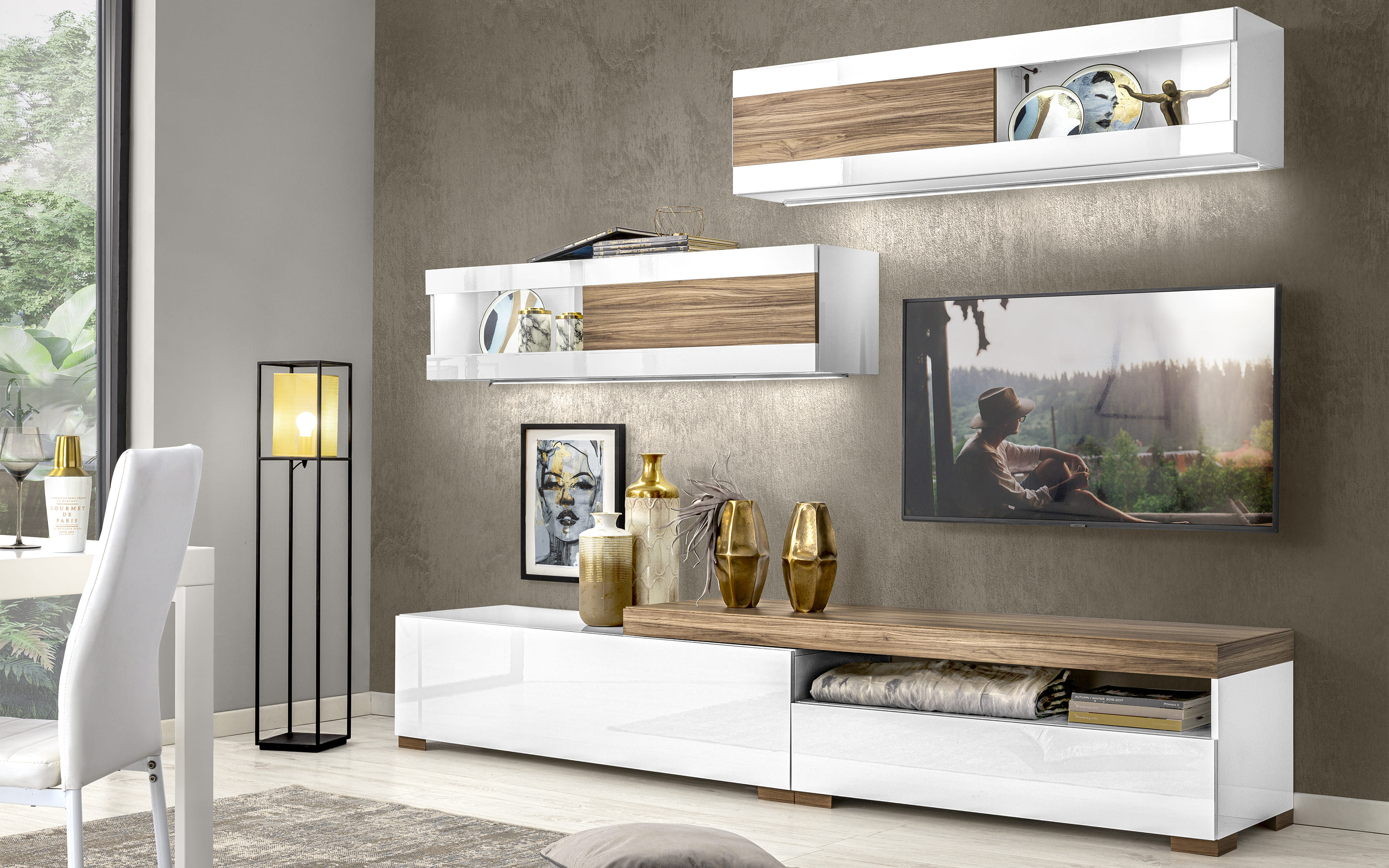 Pareti Attrezzate Porta Tv Bianco Opaco Mondo Convenienza