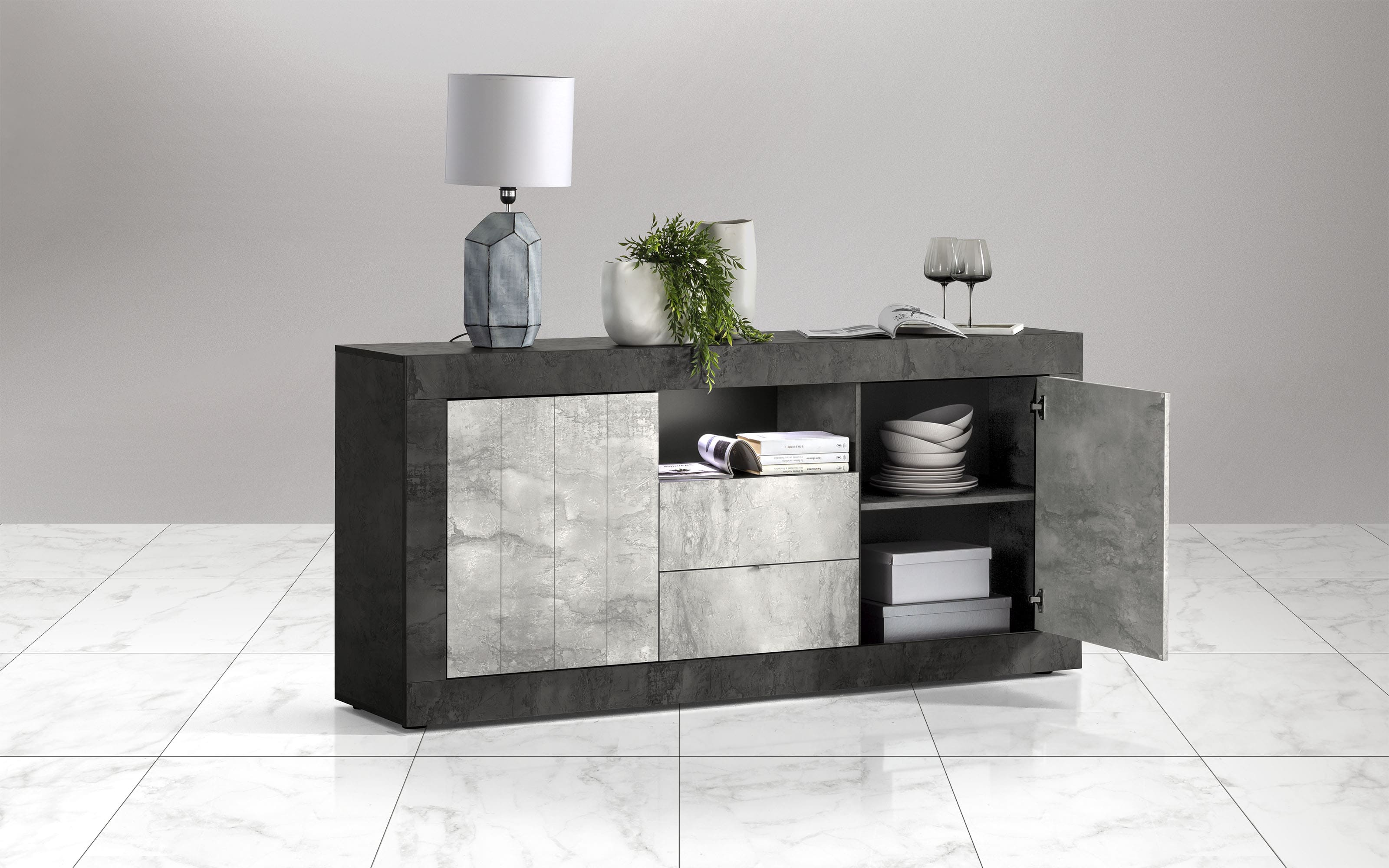 Madia Cemento e Ossido con ante: Urbino Mondo Convenienza