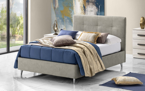 Letto Matrimoniale con Contenitore 140x200 con LED e USB e APP Controllo, Letto una piazza e mezza con Spazio e Testiera, Letto Contenitore Matrimoniale con rete a doghe, Struttura Letto matrimoniale