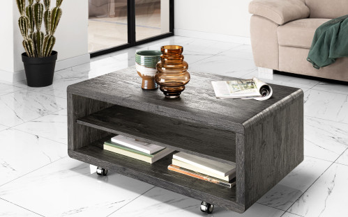 Comodini Camera Da Letto Tavolino Salotto WOLTU Moderno - Legno E MDF, 50x50x44 Cm, Bianco Quercia, Multiuso Tavolino Salotto Bianco