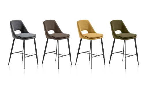 Set Di 2 Sgabelli Da Bar Regolabili In Altezza E Girevoli 360° Con Schienale - Moderni In ABS, Per Cucina E Isola, 43x43cm, Nero - 3