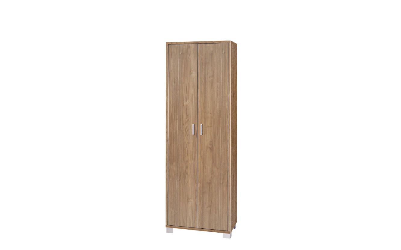 Armadio Con Asta 2 Ante In Tessuto, Effetto Noce – 79x50x175 Cm, Con Cassetto, Maniglie E Piedi, Per Camera Da Letto, Soggiorno E Spogliatoio