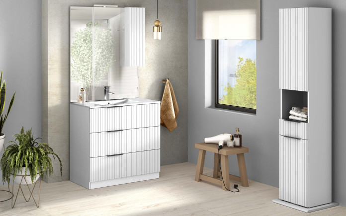 Abla - Meuble salle de bain au sol avec led