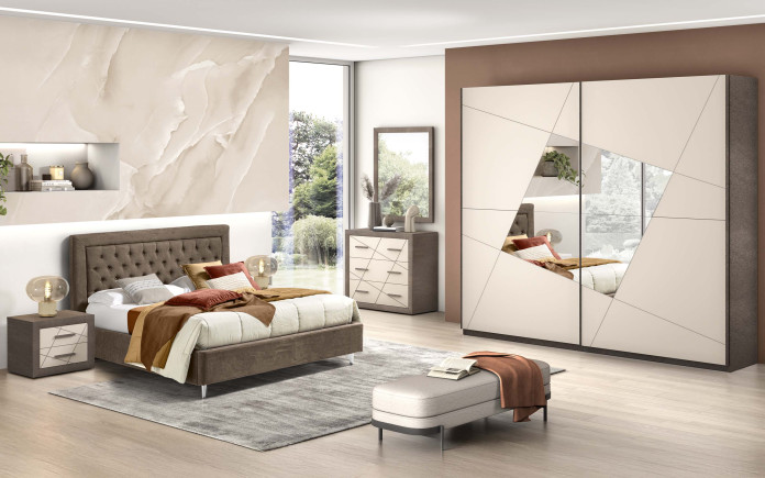 Anaid - Chambre complète 2 portes avec miroir sans lit