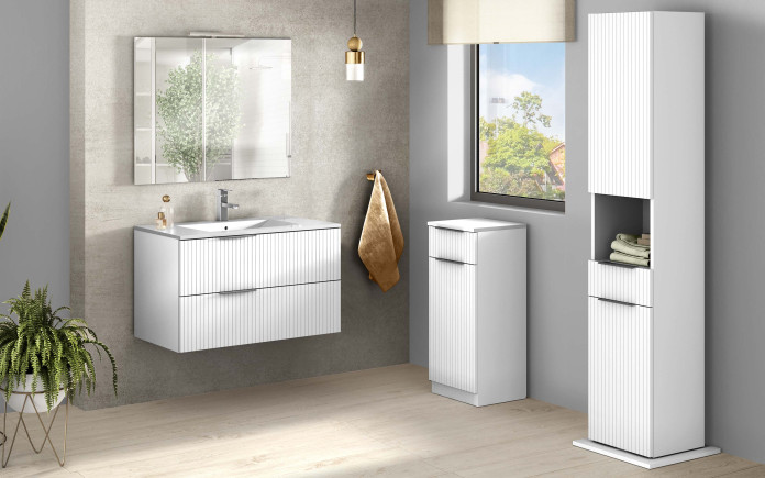 Abla - Meuble salle de bain suspendu avec led