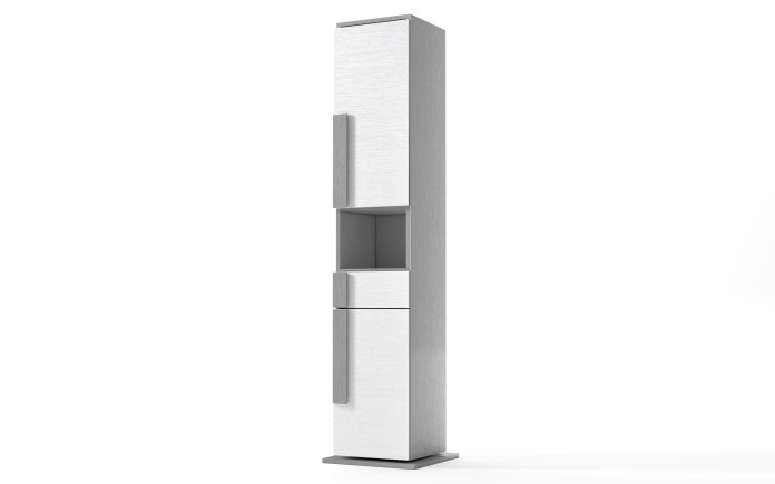 Ydnas - Colonne pivotante 2 portes droites 1 tiroir niche ouverte