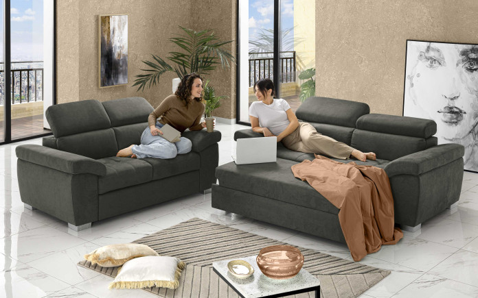 Alovun - Canapé relax 3 places - mécanisme extractible