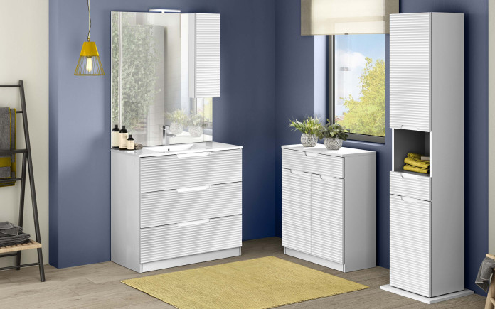Ainival - Meuble salle de bain au sol avec led