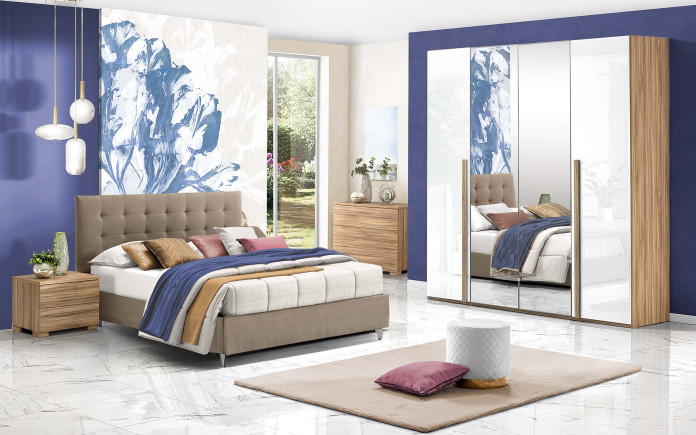 Oiris - Chambre 4 portes battantes avec miroir central sans lit - Immagine 1