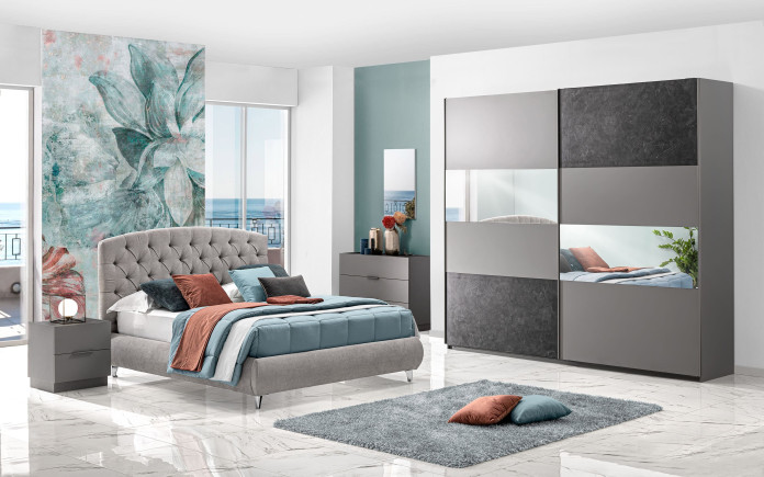 Tsum - Chambre 2 portes coulissantes avec miroir sans lit