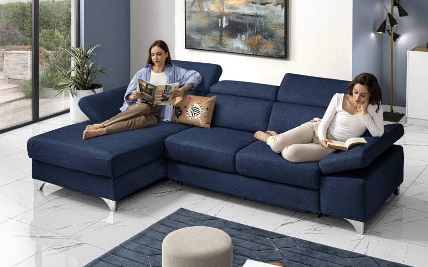 Traumnacht Montpellier Divano Angolare 3 Posti Con Letto E Contenitore, Beige, 266 Cm
