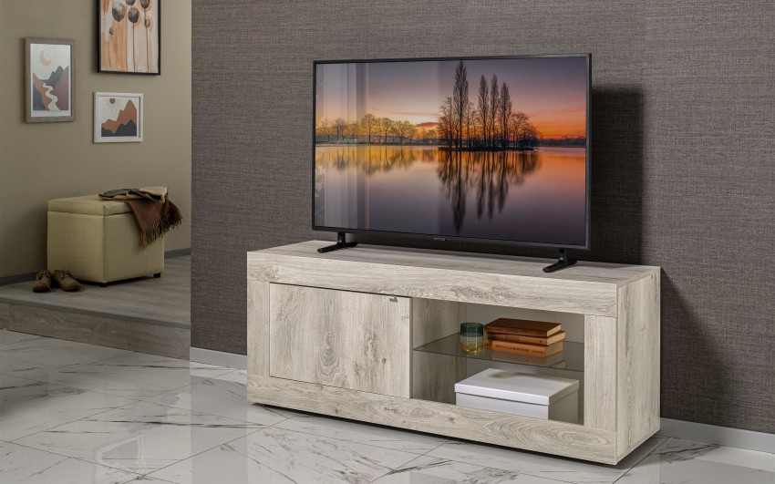 Mobile porta TV ad angolo legno arte povera Bianco - Spazio Casa