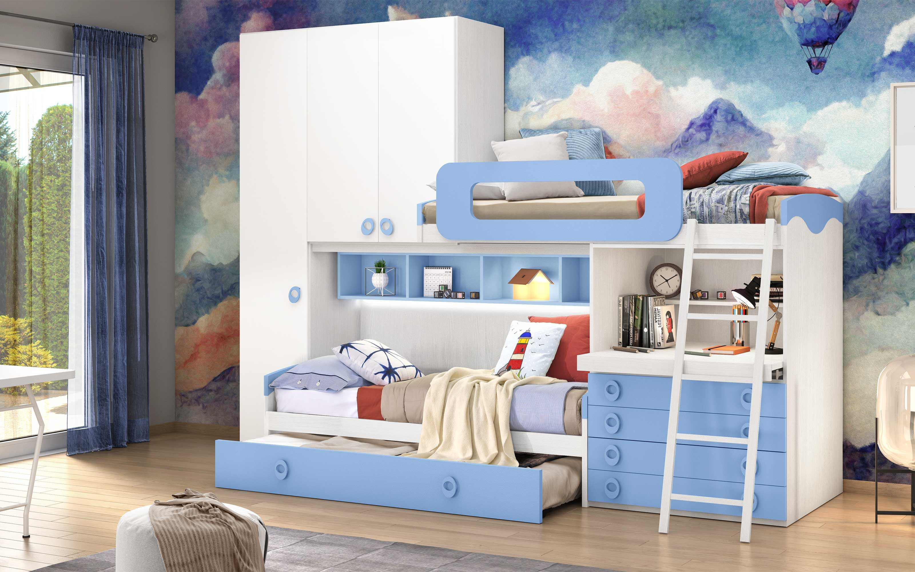 Cielo Letto Capanna Sevira Kids - Garza Di Cotone, Made In France