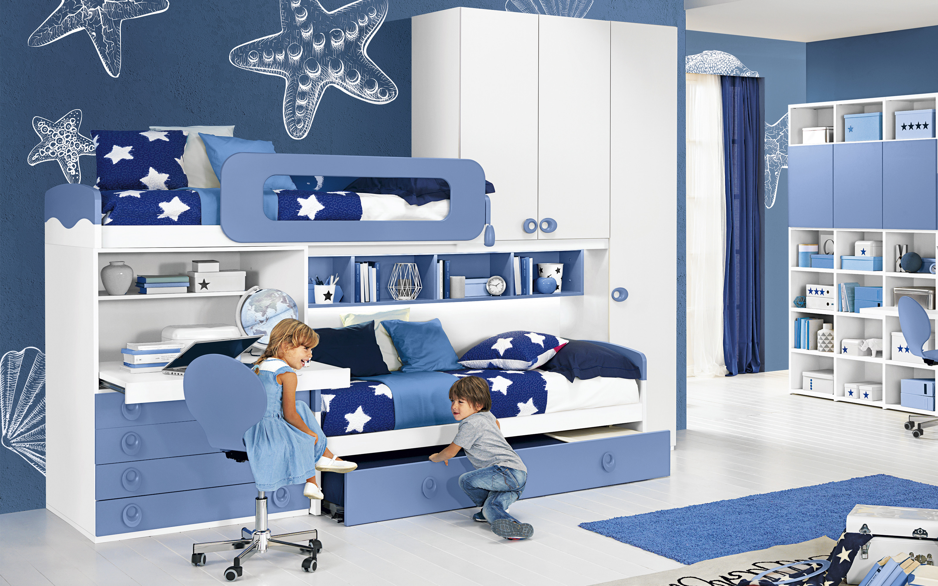 Cervo Cieco A Castello Soppalco Con Tenda Blu - Rifugio Per Animali Da Esterno, Dimensioni Compatte 77x43x90 Cm - 2