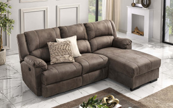 Divano angolare con penisola destra recliner elettrico