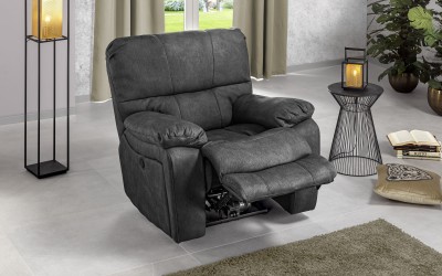 Poltrona relax regolabile Sofà mod Milù reclinabile divano velluto MEDIA WAVE store ® celeste 