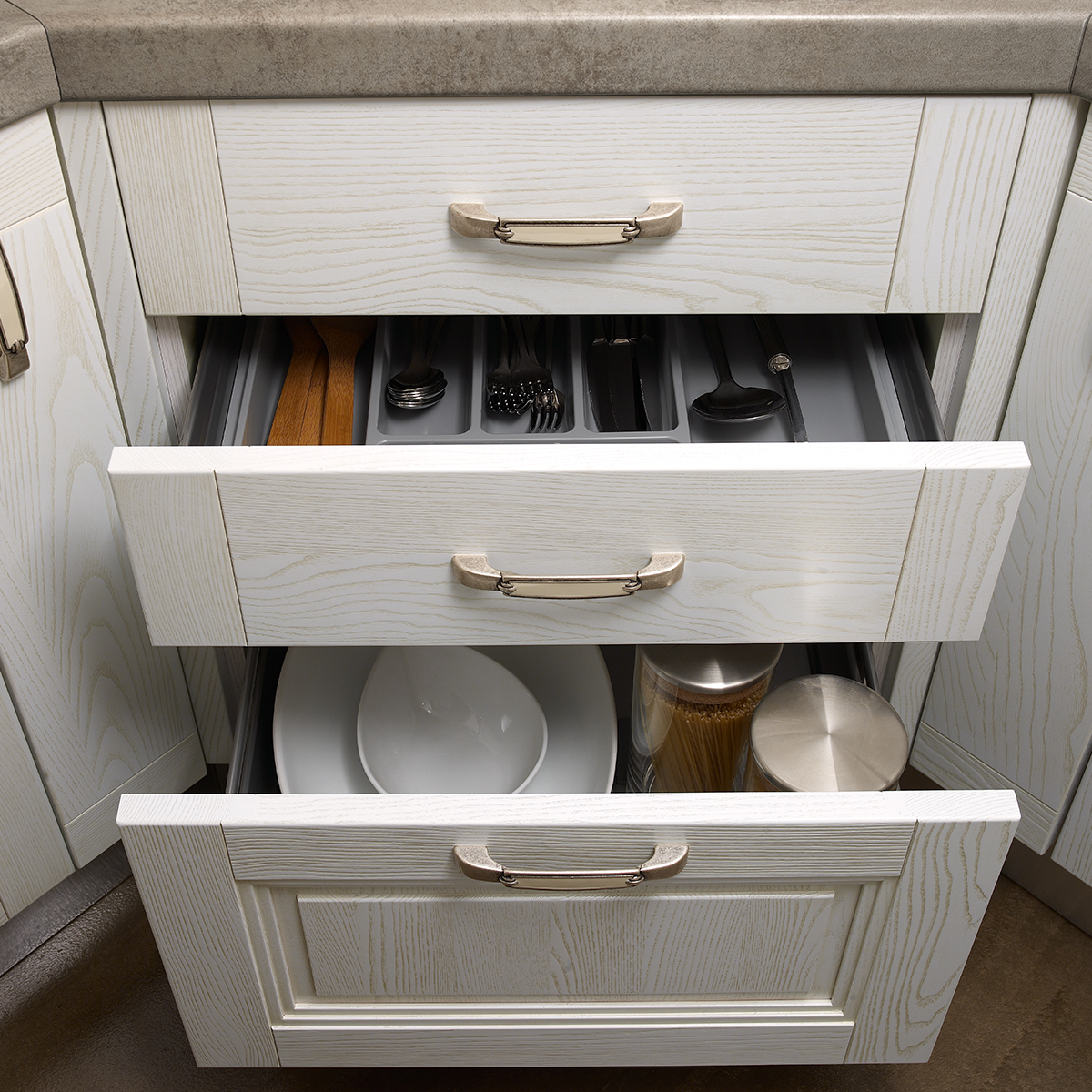 Sofia Carrello cucina legno bianco decape